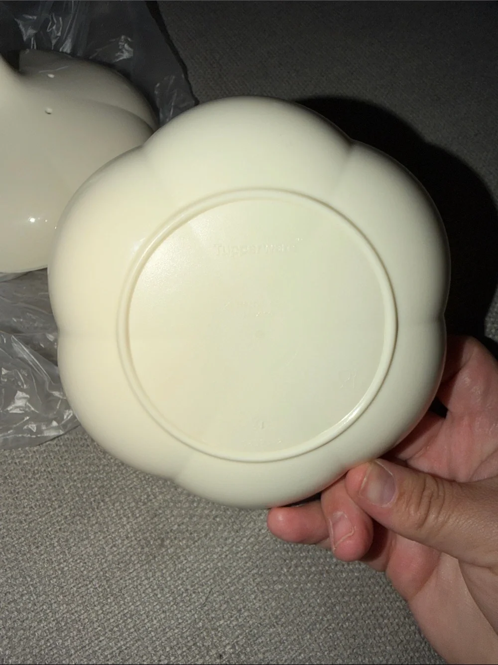 Tupperware cream colored garlic keeper